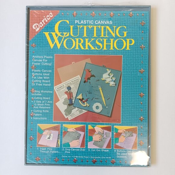 Darice Plastic Canvas Cutting Workshop 14" x 11" + 10 Sheets Clear Plastic Canva - Picture 2 of 11